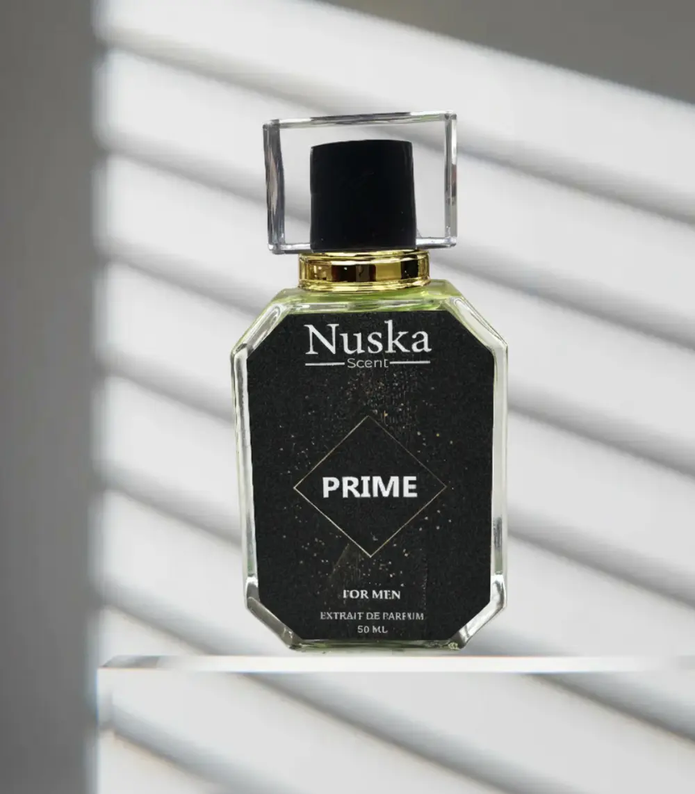 Prime men’s perfume by Nuska Scent – long-lasting masculine fragrance with citrus, woody, and musky notes for men in Pakistan